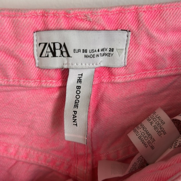 Zara The Boogie Pants Pink Wide Leg Jeans - Picture 7 of 8